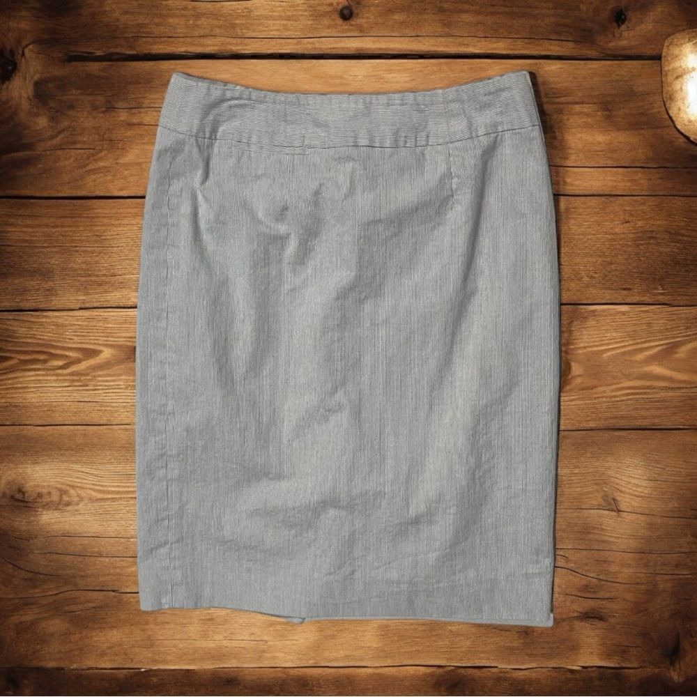 Calvin Klein Pencil Skirt Blue White Micro Stripe